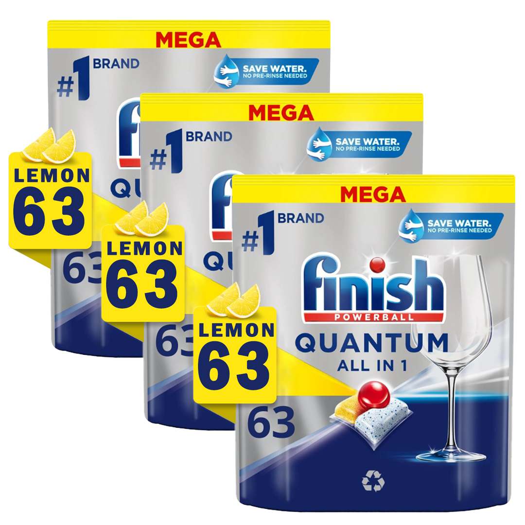 Kapsułki do zmywarki Finish Quantum Lemon - 189szt
