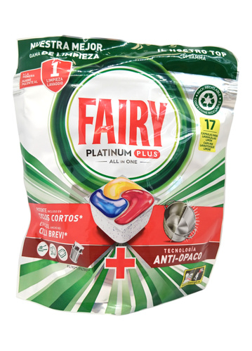 Fairy Platinum Plus Kapsułki do Zmywarki Lemon – 17 sztuk